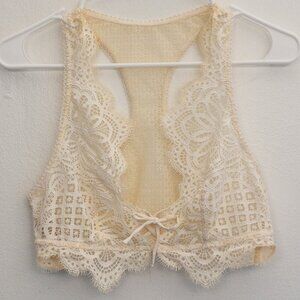 Victoria’s Secret Dream Angels Cream Lace Bralette Top M Romantic Festival